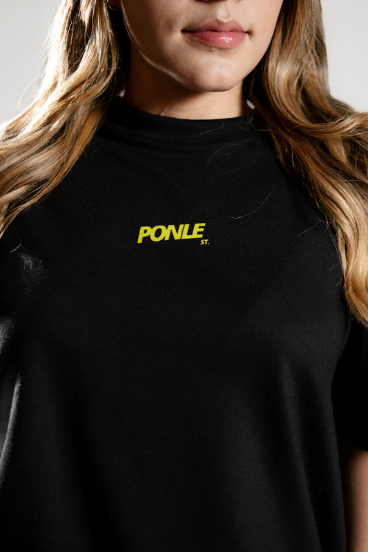 Camiseta Ponle Clasica Negra - Yellow logo